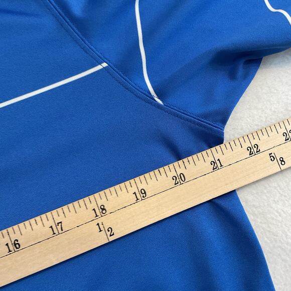 Nike Team Fit Dry Dri Fit Shirt Mens L Blue White Striped Short Sleeve Athletic - Picture 8 of 11